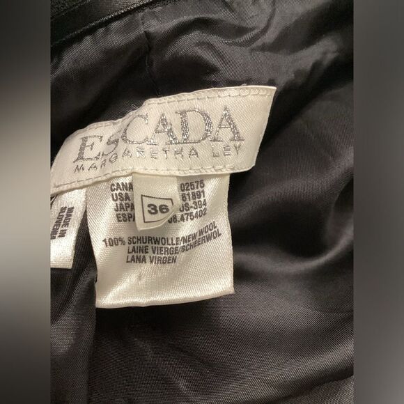 Escada Margaretha Ley Vintage Black Double Breasted Wool Blazer Women’s Size 4 - Picture 14 of 16
